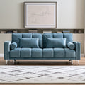 Tapicerowana sofa do salonu, o nowoczesnej formie, kolor: jasnoniebieski